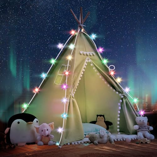 Tipi Zelt 120x120x160cm Spielzelt mit Filzkugel Indoor Spielhaus Mehrere Farben Segeltuch Tipizelt Lesezelt&Spielzimmer Kinderzelt (Grün)