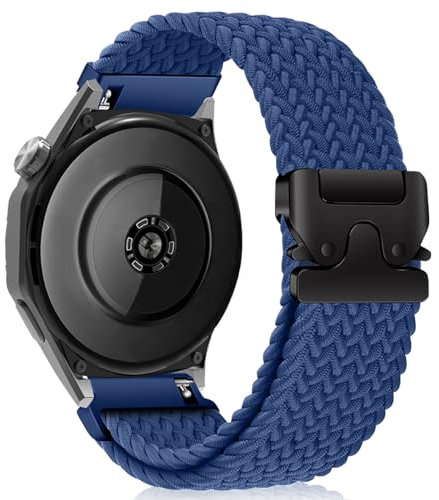 SeNool 22mm Nylon Bracelet pour Xiaomi Watch S4/Redmi Watch 5 Active/Redmi Watch 5 Lite/Watch S3/S1 Pro, Réglable Sport Band pour Huawei Watch GT 5 46mm/GT 5 Pro 46mm/GT 4 46mm - Bleu