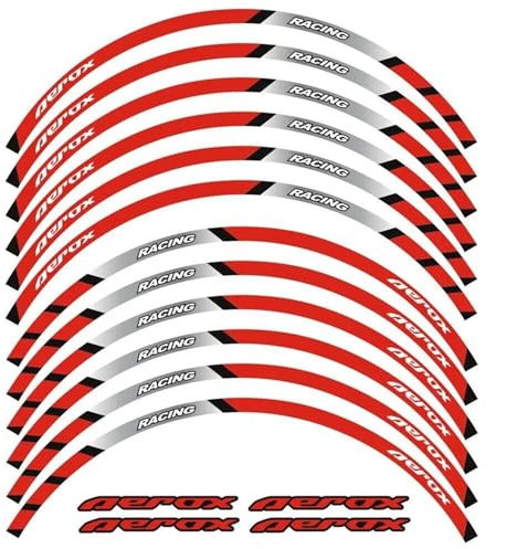 PPXDM Reflektierende Felgenaufkleber Für Motorräder, Radaufkleber-Set, Modifikationsaufkleber Für Y&amaha NVX155 Für Aerox 155(Style 19)