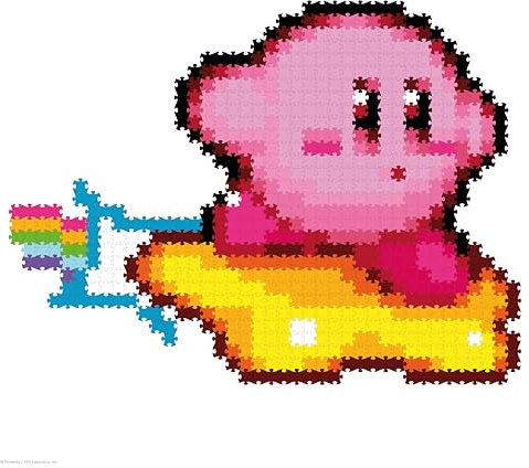 TOMY Jixelz Remix Kirby Figure - 700+ Piece Pixel Art Craft Kit, Glue-Free, Iron-Free, Water-Free Jigsaw Mosaic Assembly for Ages 6+