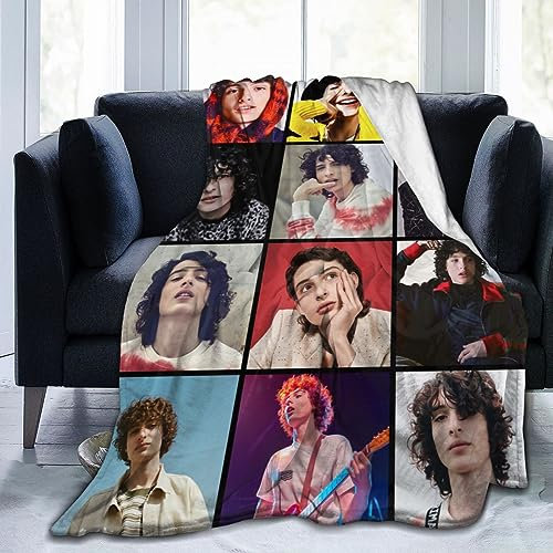 Superweiche Flanelldecke mit Finn Schauspieler Wolfhard, Überwurf, Camping, kaltes Kino oder Reisen, Geschenk für Ihre Familie und Freunde, für Bett, Sofa, 152,4 x 127,7 cm