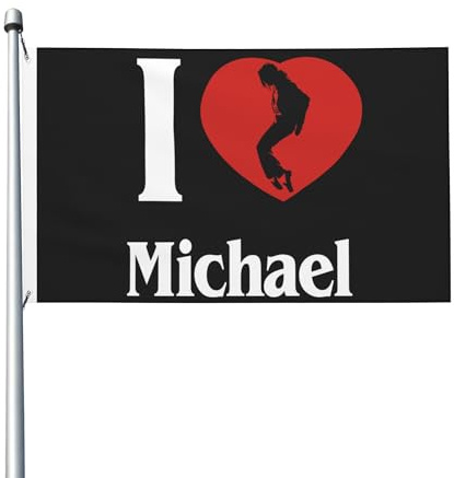Michael King Jackson Flagge, doppelseitige Flagge, 90 x 152 cm, Rockmusik-Themen-Flagge, verblasste Gartenflagge, geeignet für Innen- und Außendekoration, Must-Have für Musikliebhaber