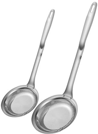 Poached Egg Strainer, Fine Mesh Stainless Steel Colander, 2025 New Stainless Steel Fine Mesh Strainers for Kitchen, Mesh Strainer with Handle (27cm, 33cm)