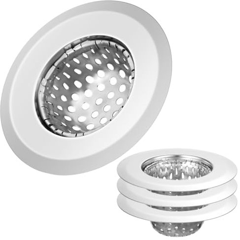 SEWOART 4pezzi Filtro Per Lavello in Acciaio Inox Da Tappo Scarico Anticalcare Filtro Riutilizzabile Senza Attrezzi