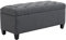 HOMCOM Banc de Rangement Pouf Salon Bout de lit capitonné Coffre de Rangement Repose-Pieds pour Salon, Chambre, entrée, 100 x 40 x 44 cm, Gris foncé