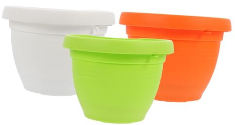 UKCOCO 3Pièces Lot de Pots De Fleurs Suspendus Gouttière pour Plantes Et Fleurs Ornement De Jardin Couleur Aléatoire pour Intérieur Et Extérieur