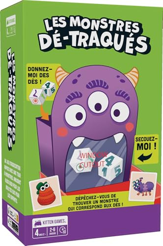Asmodee - Die unverfolgten Monster – Exploding Kittens – Gesellschaftsspiel – Schnelligkeits- und Beobachtungsspiel – ab 4 Jahren – Kinder und Familie – 2 bis 6 Spieler – 10 Minuten – französische
