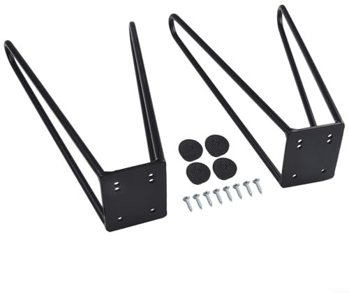 Pieds en métal de style industriel pour meubles de skateboard, livrés avec des pieds en caoutchouc pour plus de stabilité (2 pièces, 50,8 cm)