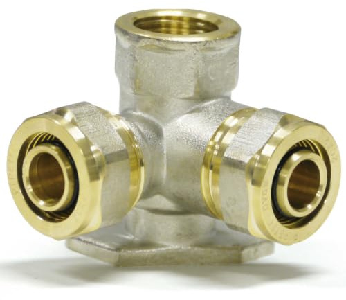 Pipetec Schraubfitting Wandwinkel V-Form 16 x 2mm - 1/2 Zoll - 16 x 2mm | Klemmringverschraubung für Mehrschichtverbundrohr und Aluverbundrohr, DVGW zertifiziert, hygienisch einzeln verpackt
