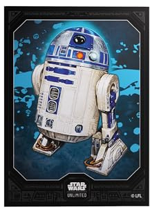 Gamegenic, Star Wars: Unlimited Premium Art Sleeves – R2-D2, Zubehör | 60 Art Hüllen + 2 klare Hüllen pro Packung, Hüllengröße: 66 x 92 mm, Kartengröße bis zu 64 x 90 mm, Sleeve Code: Gray
