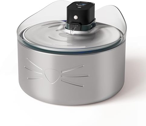 Catit PIXI Fontaine d'eau sans Fil XL pour Chat/Animal Domestique, Fonctionne avec Piles, clarificateur d'eau UVC et Filtre Triple Action, Passe au Lave-Vaisselle