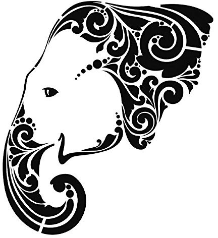 Ideen mit Herz Laser-Kunststoff-Schablone, DIN A4 | perfekt geeignet für Textilgestaltung, Wandgestaltung, Fenster, Papier, Scrapbooking, Kinder, Basteln, DIY (Elefant)