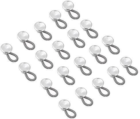 Akozon Button Extender Set 20 stücke Flexible Frühling Taille Erweiterung Tasten Kragen Expander für Hemdkragen Jeans Hemdkragen-Erweiterung Manschette Hosen Hemden Röcke