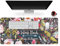 Anyshock Schreibtischmatte, verlängertes Gaming-Mauspad, großes 89.9x39.9 cm, XXL-Laptop-Mauspad mit genähten Kanten, rutschfeste Unterseite, Damen, Herren (Blumenkranz)