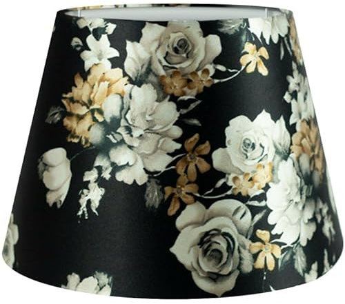 Wogati® Premium Lampenschirm E14/E27 Baumwolle | verschiedene Größen & Farben | Farbe: Blume Shabby/Größe: L | Lampenschirm Stehlampe + Lampenschirm Hängelampe + Lampenschirm für Tischlampe