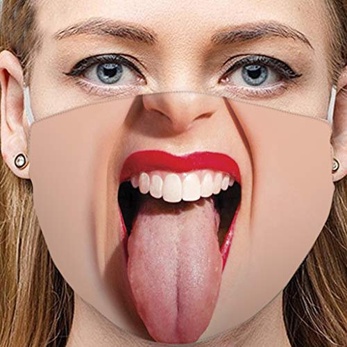 AmyGline Lustige Mundschutz Bandanas mit 3D Motiv Waschbar Mund-Nasen-Schutz Wiederverwendbare Staubdicht Atmungsaktiv Multifunktionstuch Halstuch