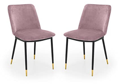 Julian Bowen 2er-Set Delaunay Esszimmerstühle, Altrosa, Höhe: 83, Breite: 50, Tiefe: 59cm