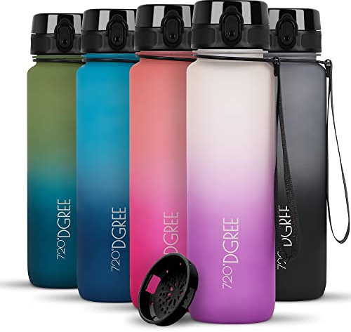 720°DGREE Trinkflasche “uberBottle“ softTouch +Sieb Multicolour - 1L - BPA-Frei - Wasserflasche für Uni, Sport, Fitness, Fahrrad, Outdoor - Sportflasche aus Tritan - Leicht, Bruchsicher, Nachhaltig