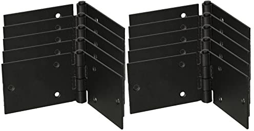 KOTARBAU® Lot de 10 charnières de porte roulées pour meubles Noir 150 x 50 mm