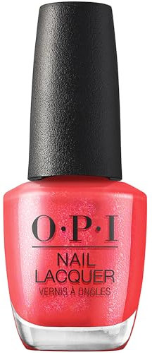 OPI Nail Lacquer, Smalto per Unghie, Me, myself and OPI Spring Collection, Left Your Texts on Red, Rosso Metallizzato, 15ml
