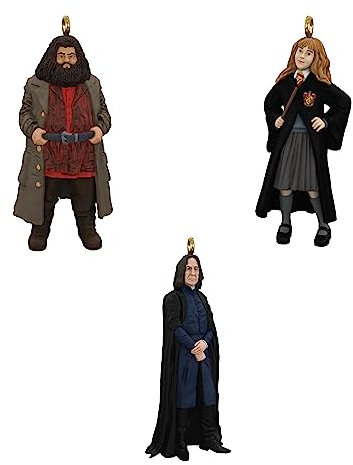 Hallmark Keepsake Miniature Christmas Ornaments 2023, Harry Potter Hermione, Hagrid and Snape Metal, Mini Set of 3, Gifts for Harry Potter Fans