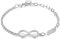OIDEA Damen Armband, Infinity Unendlichkeitszeichen mit Zirkonia Edelstahl, Verstellbar 22 cm Geschenk in Geburtstag Jahrestag, Silber
