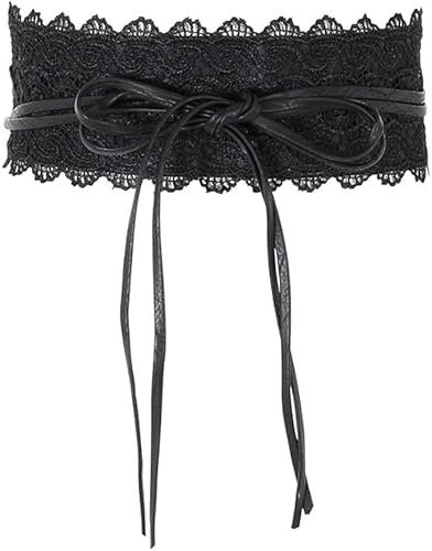 Satohom Damen Kleid Spitze Gürtel Taillengürtel Bindegürtel Wickelgürtel Vintage Hüftgürtel, Taillenband Selbstknoten binden Cinch-Gürtel