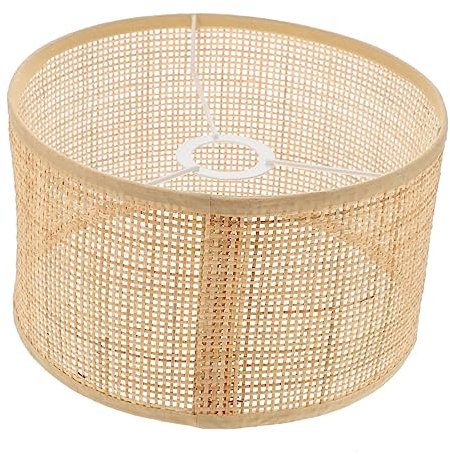 Housoutil Abat-jour De Table En Rotin Élégant Abat-jour En Rotin Motif De Grille Décoration Rustique Pour Le Salon