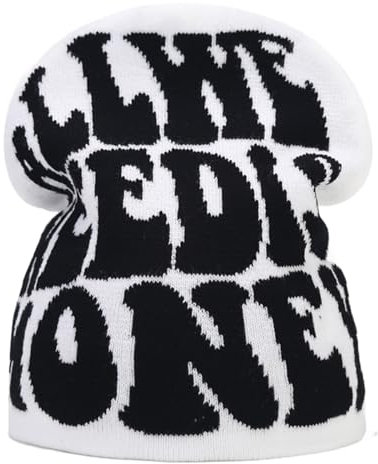 HINGTAT Y2k Mütze mit Grafik Spinnennetz Winter Strickmützen Warme Gehäkelte Mode Casual Beanie für Herren Damen