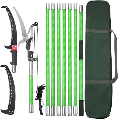 Scie à Élaguer Télescopique,Scie à Élaguer Télescopique avec Manche Télescopique de 8m,coupe-branches manuelles, outils de jardin Pour Élagage Palmiers Arbustes