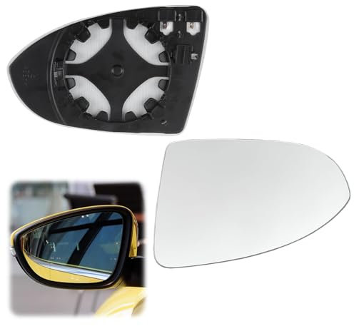 LANAFAY Cristal de Espejo Reemplazar para Golf VII, Cristal de Retrovisor Derecha, VW5G0857522, Retrovisor Espejo Cristal Calefactado Con Placa De Soporte