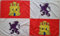Bandera de Castilla y Leon, reforzada con 4 ojales, 150cm x 90 cm (Castilla y Leon) Ideal balcones MateyCo