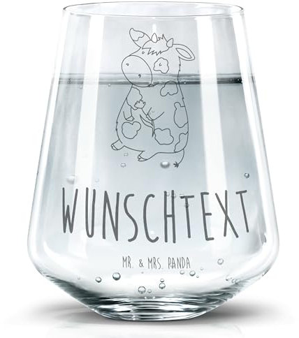 Mr. & Mrs. Panda Personalisiertes Trinkglas Kuh - Personalisierte Geschenke, Bauernhof, Spülmaschinenfeste Trinkglser, Hof, Hoftiere, Landwirt,