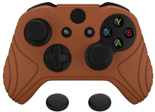 playvital Coque Manette pour Xbox One X S Housse Protection avec Capuchon Joystick pour Xbox One Accessoires Controller Cover Skin Antidérapante-Brun Signal,Édition Samouraï
