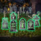 6 Stück Grabstein Halloween , Halloween Deko Outdoor,Dekoration Friedhofs Grabstein Requisiten aus fluoreszierendem Kunststoff, geeignet für Halloween-Partys, Spukhäuser und Rasendekoration im Freien
