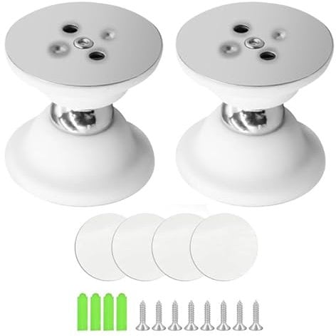 Asheyya 2PCS Magnetic Door Stopper, No Drilling Silicone Magnetic Door Stop for Motor Home Camper (White)