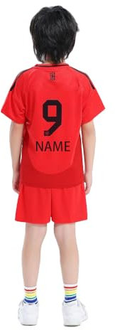 ISHWARA Nr. 9 personalisiertes Trikot-Set für Herren und Mädchen mit Namen und Nummer, Team-Logo,München individuelles Fußballtrikot für Jungen, Trainingsanzug