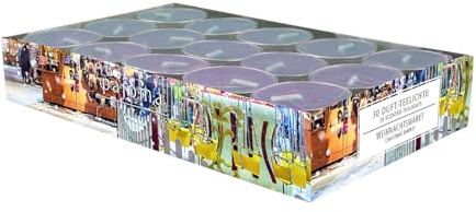 pajoma® Teelichte 30 Stück, Weihnachtsmarkt | Duft-Teelichte in Aluminiumhülle, Brenndauer ca. 4 Stunden - Höhe 1,5 cm ø 3,5 cm | Premium Qualität | Deko, Gastronomie, Outdoor, Windgläser, Hochzeit