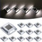 hoyiours Luci Solari Esterno 12 Articoli Segnapasso LED Esterno Impermeabile IP68 Lampione Solare Bianco Faretti Giardino Solari 24LM Luci LED Solari da Esterno Giardino per Terra, Scale e Piscina