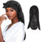 Satin Haarhaube Extra Lang für Damen - Verstellbare Seiden Schlafhaube mit Elastischem Band zum Schlafen - für Langes Lockiges Haar und Zopf (Schwarz, 1 Stück)