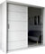 FURNITUREWAVE Vista Double Sliding Door Mirror cupboard, 2 Door cabinet with Hanging Rails & Adjustable Shelves, Space Saving Wardrobe for Bedroom (White, 150cm)