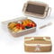 Lille Home 1000ml Bento Lunch Box for Adult & Kids, Stainless Steel 2-Compartment Tiffin Lunch/Snack Box, Bento/Food Container with Split Layer Lunch Bag and Utensils