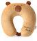 Aurasky Nackenkissen Kinder Memory Foam Nackenstütze, Cartoon Tier Nackenhörnchen Erwachsene, 30 x 26cm Reisekissen U-förmiges Nackenstützkissen für Auto Flugzeug Zug Büro Heim(Braun)