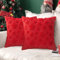 HEYIDAMAI Weihnachtskissen 2er Set, Rot Samt Kissenbezug, Weihnachtsdeko für Sofa, Wohnzimmer, Schlafzimmer - Christmas Kissenhülle