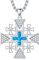 enjoylifecreative Jerusalem Kreuz Halskette für Herren Damen 925er Sterlingsilber Kreuz Anhänger Kette mit Blauem Opal Religiöser Christlicher Schmuck Geschenke für Frauen und Männer