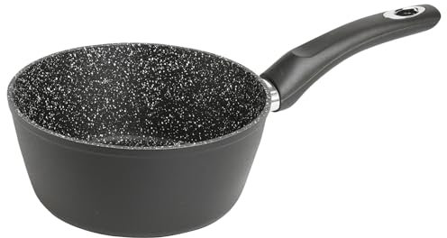 Sitram 711904 Casserole Gamme Granité Ø20 cm en aluminium forgé noir - Revêtement intérieur effet pierre anti-adhérent sans PFOA - tous feux dont induction
