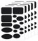 BOHUIZ 75 Pcs Puffer Down Jackets Repair Patch Kit, Black Nylon Fabric Repair Patches Self Adhesive Different Size and Shapes Stick On Patches Waterproof Clothes Patch for Puffer Jacket Tent Coat Bags