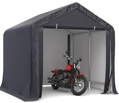 Tettoia Auto Per Esterno Rimessa for attrezzi da esterno for impieghi gravosi da 8x8 piedi, garage portatile, ricovero for motociclette, ricovero for attrezzi da esterno Garage Pieghevole per Moto Ten