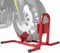 HOMCOM Lève moto béquille d'atelier support roue moto support béquille moto - bloque roue 17 à 21 pouces métal époxy rouge