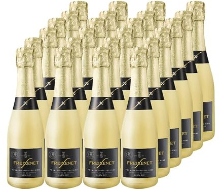 Freixenet Carta Dry (24 x 0,2 l) – Trockener Sparkling Wine aus Spanien mit Mirabellen-, Zitrus- und Blumennuancen, aus Macabeo und Chardonnay – Als Aperitif für unterwegs oder als Mini-Geschenk